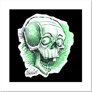 Green Skull Posters and Art